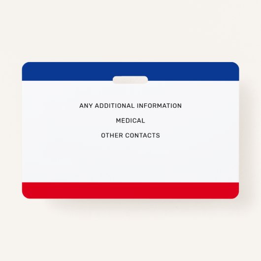 子の安全性識別モダンカスタムの写真ID バッジ (裏面)