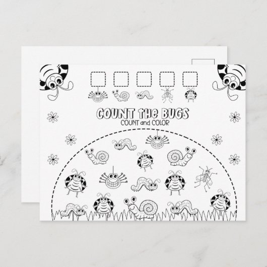 子の数と色の計算おもしろい ポストカード (正面/裏面)