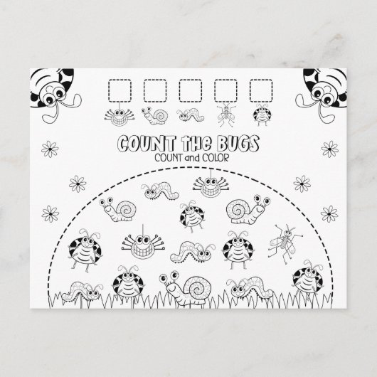 子の数と色の計算おもしろい ポストカード (正面)