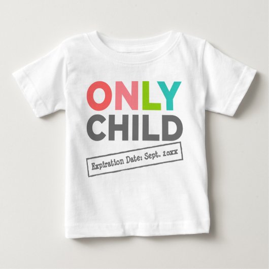 子の有効期限のみ[お客様の日付] ベビーTシャツ (正面)