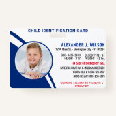 子の識別カスタム写真の緊急ID バッジ (正面)