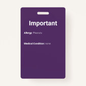 子の識別フォトパープル バッジ (裏面)