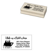 子は賢い人生まれのクリスマスの差出人住所 ラバースタンプ (押印)