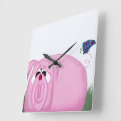 子ぶたと友達のチャムリー スクエア壁時計 (傾斜)