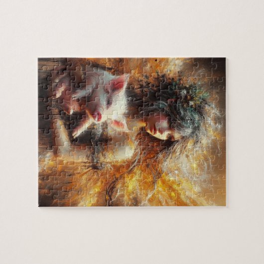 子ぶたを抱える妖精 ジグソーパズル (横)