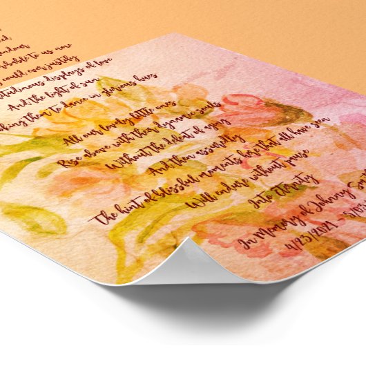 子または赤ちゃんの喪失に対する哀悼 ポスター (角)