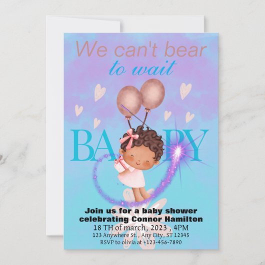 子よくはしゃぐどものようなベビー 招待状 (正面)