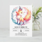 子よくはしゃぐキツネ誕生日 招待状 (スタンド正面)