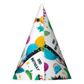 子よくはしゃぐ供かわいい男の子T 3レックス3日 パーティーハット (裏面)