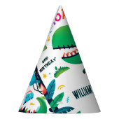 子よくはしゃぐ供かわいい男の子T 3レックス3日 パーティーハット (左)