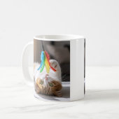 子よくはしゃぐ猫の羽 コーヒーマグカップ (正面左)