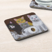 子よくはしゃぐ猫 コースター (左側)