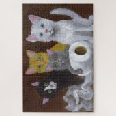 子よくはしゃぐ猫 ジグソーパズル (縦)