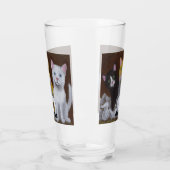 子よくはしゃぐ猫 タンブラーグラス (左)