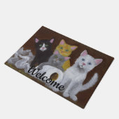 子よくはしゃぐ猫 ドアマット (アングル)