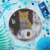 子よくはしゃぐ猫 ペーパープレート (パーティー)