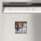 子よくはしゃぐ猫 マグネット (インサイチュ (食洗機))