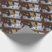 子よくはしゃぐ猫 ラッピングペーパー (角)