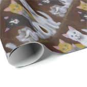 子よくはしゃぐ猫 ラッピングペーパー (ロールコーナー)