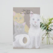 子よくはしゃぐ猫 便箋 (スタンド正面)