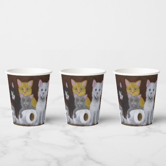 子よくはしゃぐ猫 紙コップ (複数)