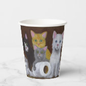 子よくはしゃぐ猫 紙コップ (正面)