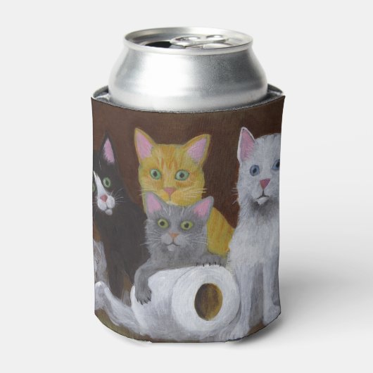 子よくはしゃぐ猫 缶クーラー (缶正面)