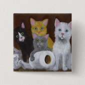 子よくはしゃぐ猫 缶バッジ (正面)