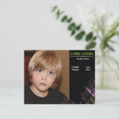 子アクターのヘッドショットコンポーネントカードテンプレート ポストカード (スタンド正面)