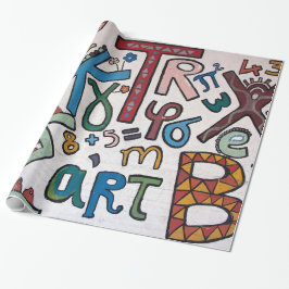 子アルファベット ラッピングペーパー