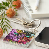 子アートネコ キーホルダー (正面右)