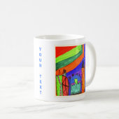 子アートワークの追加パーソナライズされた コーヒーマグカップ (正面右)