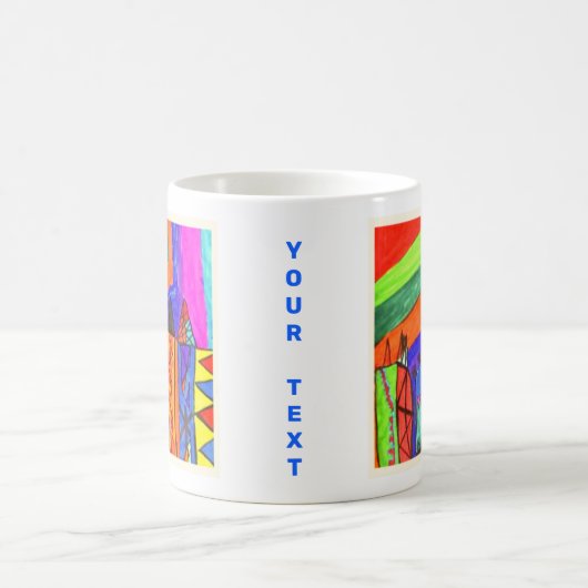 子アートワークの追加パーソナライズされた コーヒーマグカップ (中央)