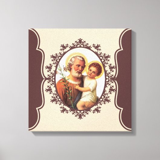 子イエスと共にカトリックの聖ヨセフ キャンバスプリント (正面)
