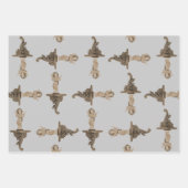 子イエスのオブジェクトのモチーフのパターン ラッピングペーパーシート (正面3)