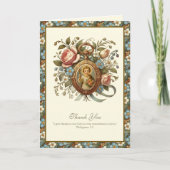 子イエスはヴィンテージフローラロケットにバラ カード (正面)