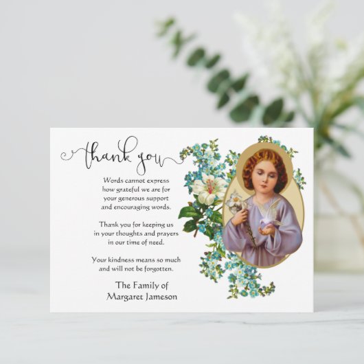 子イエス宗教的な感謝の哀悼の意 サンキューカード (スタンド正面)