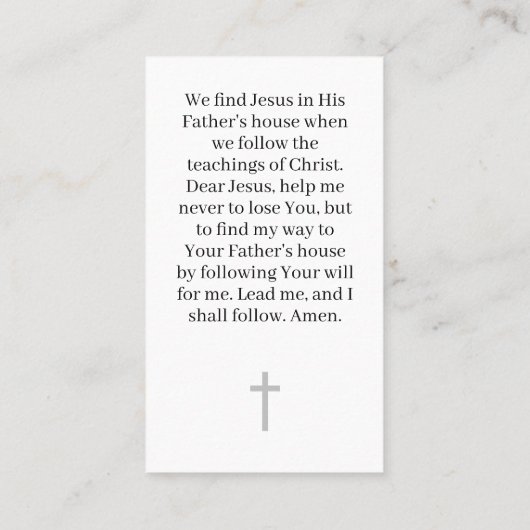 子イエス様の祈りの言葉 コーリングカード (裏面)