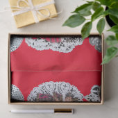 子イエス，アンティーククリスマス紙彫刻，赤 薄葉紙 (ギフト)