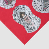 子イエス，アンティーククリスマス紙彫刻，赤 薄葉紙 (詳細)