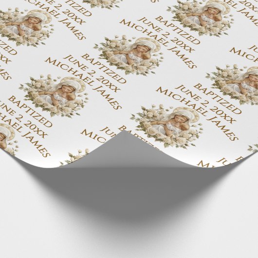 子イエス・バプテスマを持つ聖母 ラッピングペーパー (角)