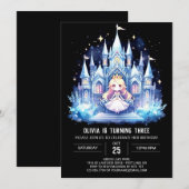 子エレガントプリンセス誕生日 招待状 (正面/裏面)