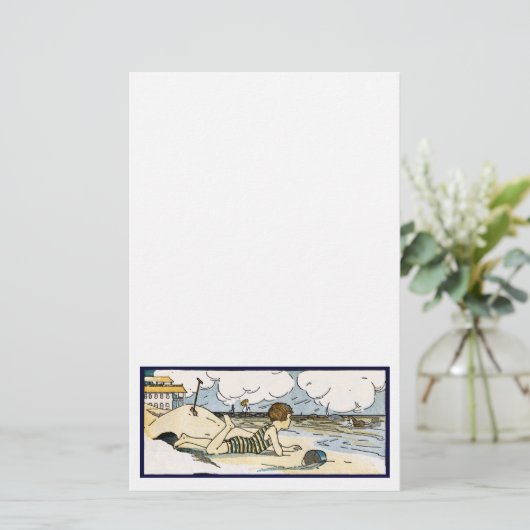 子オンビーチヴィンテージアート文房具 便箋 (スタンド正面)