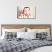 子カスタムどもの写真ポートレート キャンバスプリント (インサイチュ (寝室))