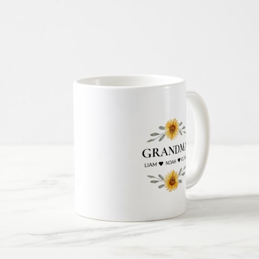 子カスタム供のおばあちゃん母親の名前デイギフト コーヒーマグカップ (正面右)