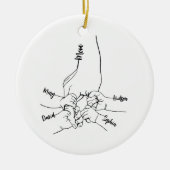 子カスタム供の名前を持つパパまたはママパーソナライズされた セラミックオーナメント (正面)