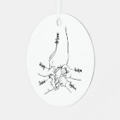 子カスタム供の名前を持つパパまたはママパーソナライズされた メタルオーナメント (正面左)