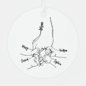 子カスタム供の名前を持つパパまたはママパーソナライズされた メタルオーナメント (裏面)