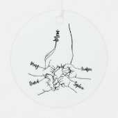 子カスタム供の名前を持つパパまたはママパーソナライズされた メタルオーナメント (正面)