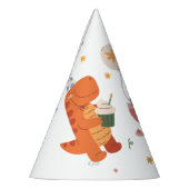 子カラフルどもっぽい恐竜キッド誕生日 パーティーハット (左)